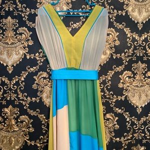 🦇 Y2K Color-Block Maxi Dress 🦇